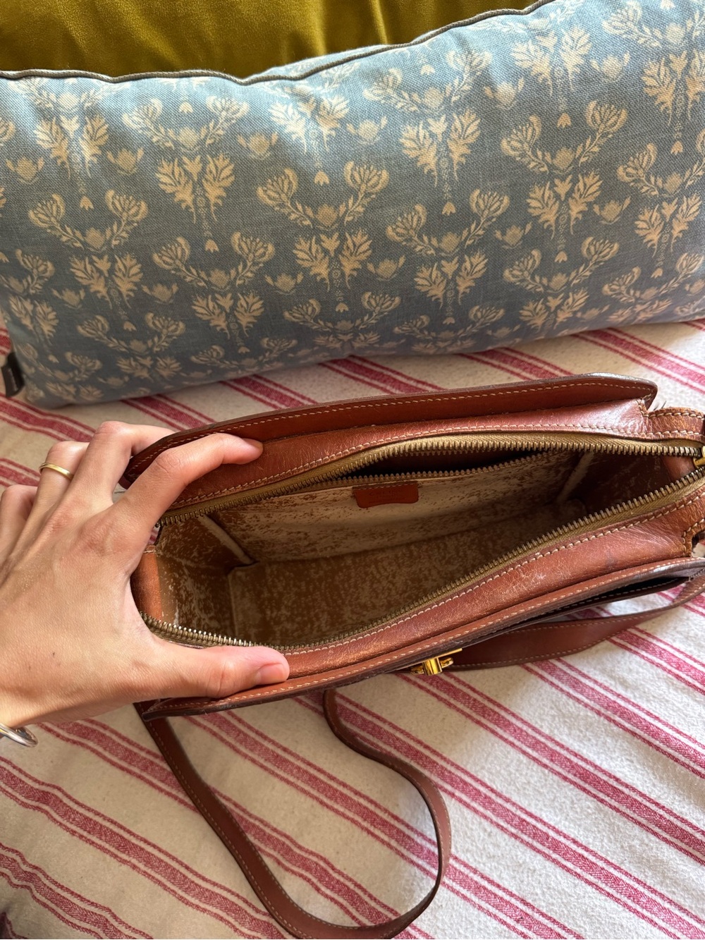 Celine vintage Brown Monogram Crossbody Bag with Gold Hardware - Picture 7 of 10
